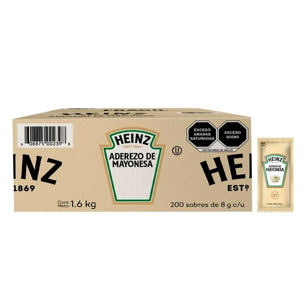 Aderezo de mayonesa Heinz de 200 porción, caja