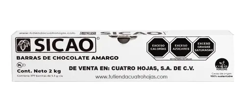 chocolate para chocolatin 2 kilos, caja