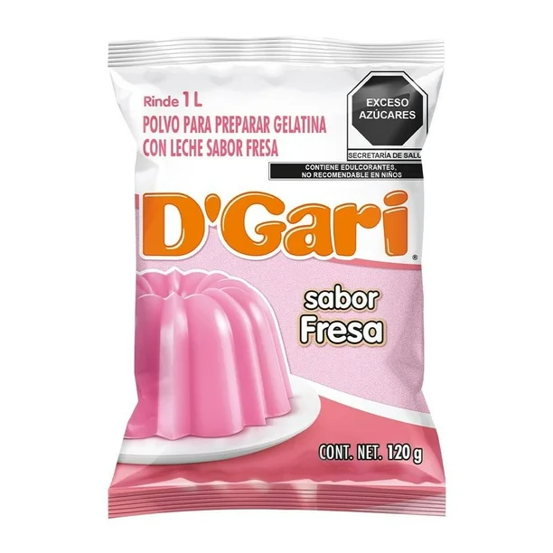 Gelatina d gari de leche sabor fresa, 120gr, pieza