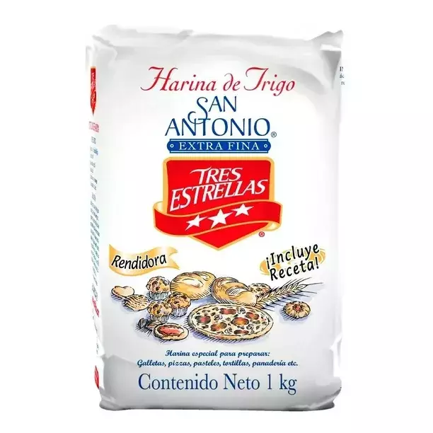 Harina de trigo tres estrellas, kilo