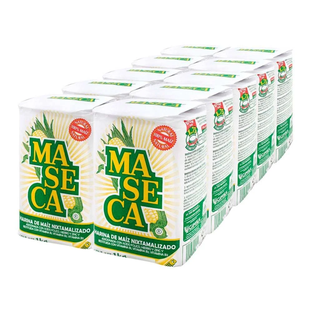 Harina maseca de 10 kg, caja