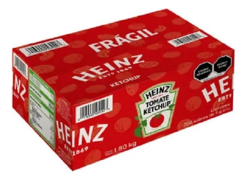Ketchup heinz 9 gr de 200 porciones, caja