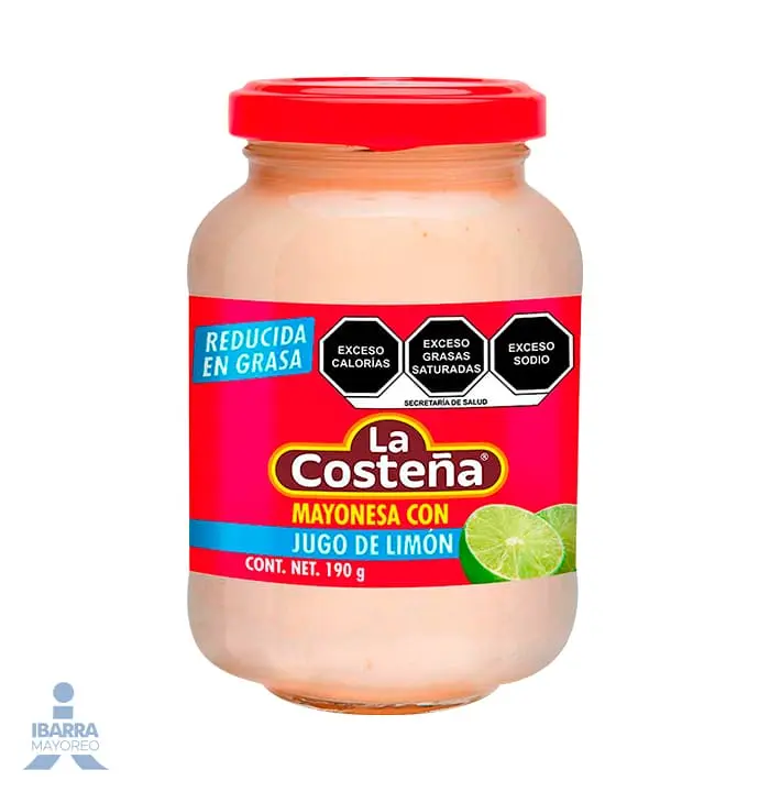 Mayonesa con limon 190 grs, la costeña, pieza