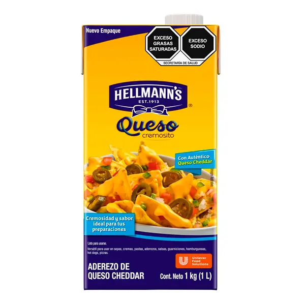 Salsa  de queso cheddar hellmans, kilo