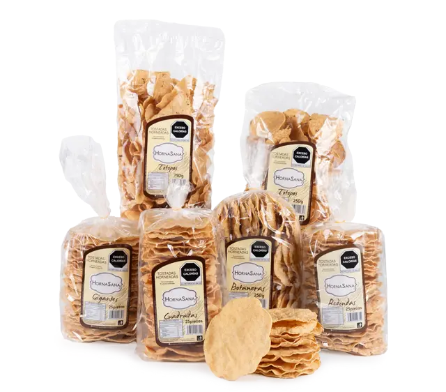 Tostadas pozoleras  caseras , 6 paquetes , caja