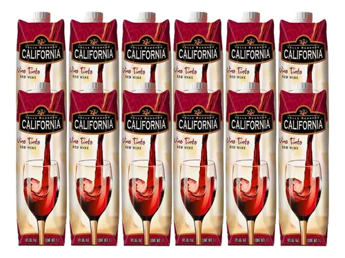 Vino tinto california 946ml , 12litros caja