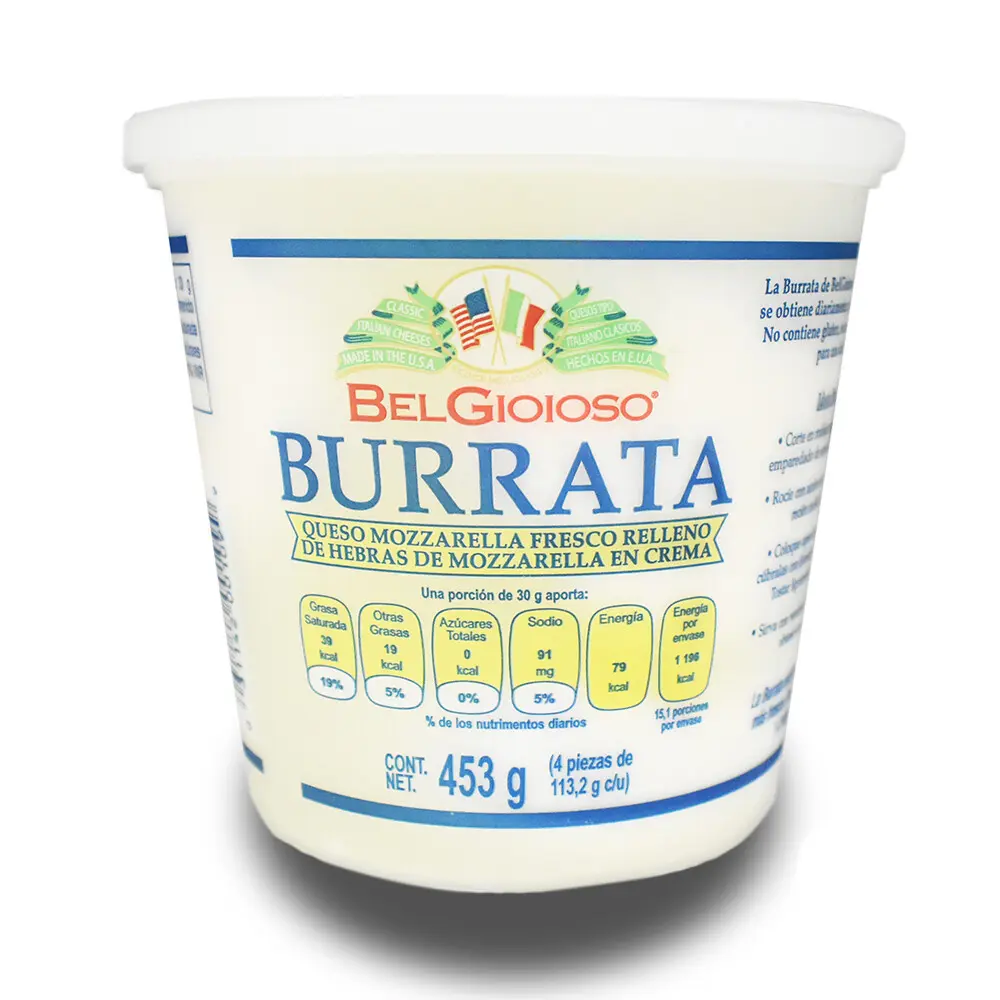 Queso burruata belgioso de 4 bolas, pieza