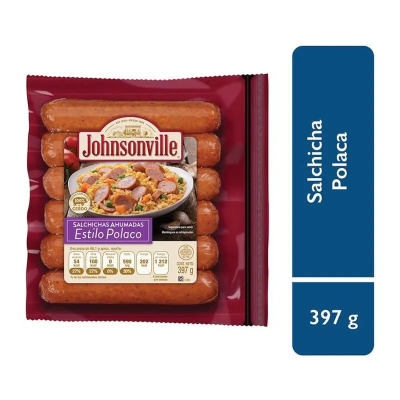 [1451] Salchicha johnsonville polaca, 396 gramos, pieza