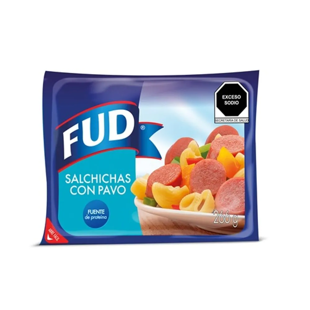 [1457] salchichas de pavo fud, 266gr, paquete