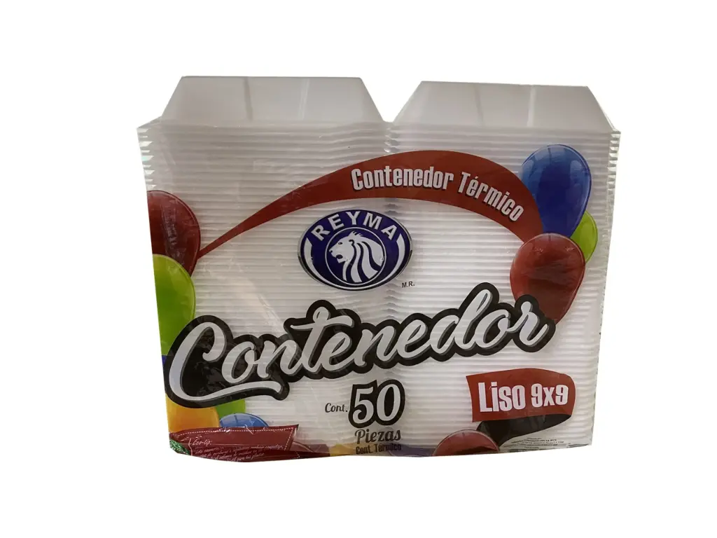Contenedor liso 9x9, 50 piezas reyma.paquete