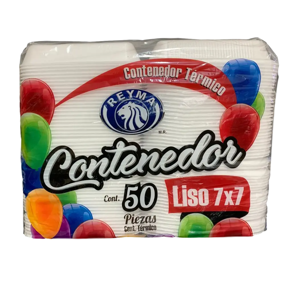 [1517] Contenedor reyma liso 7x7, 50 piezas, paquete