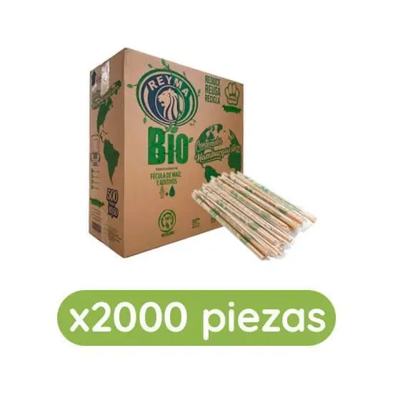[1558] Popotes estuchados reyma ecológicos, 2000 piezas, caja