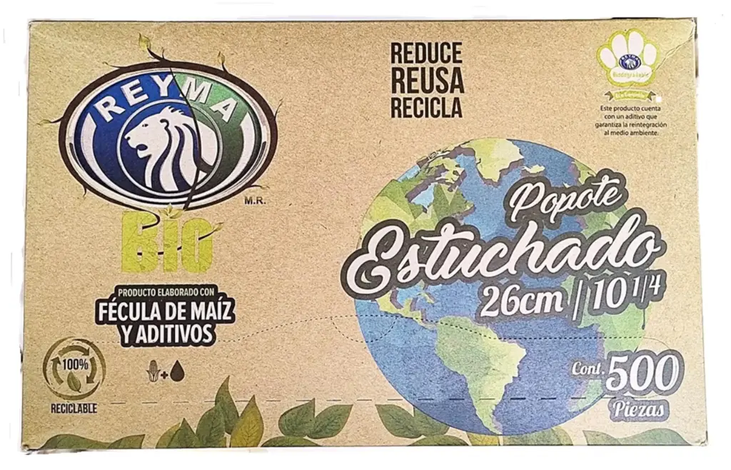 [1559] Popotes estuchados reyma ecológicos, 500 piezas, caja