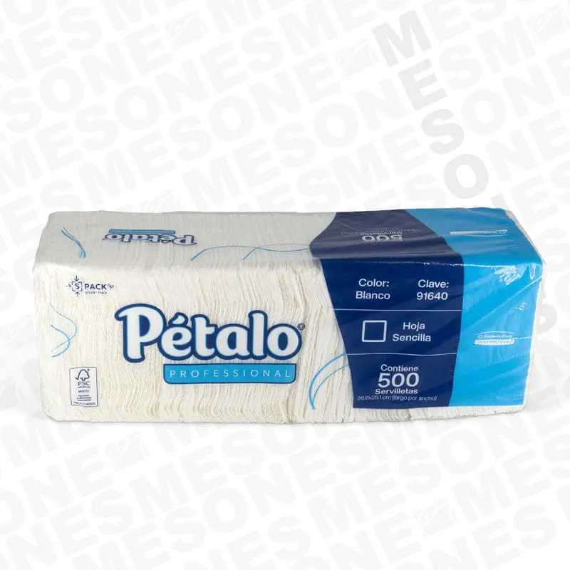 Servilleta blanca 500, pétalo, paquete