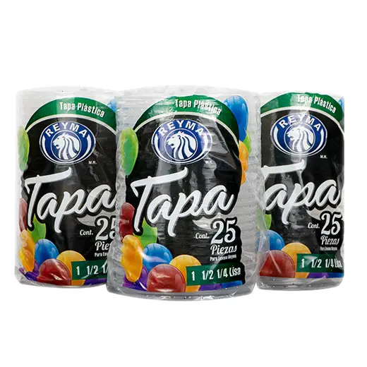 [1581A] Tapa de container de litro, medio y 1/4, reyma, 25 piezas,20 paquetes, caja
