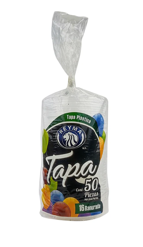 Tapa plástico 16 ranurado, reyma,  50 piezas.