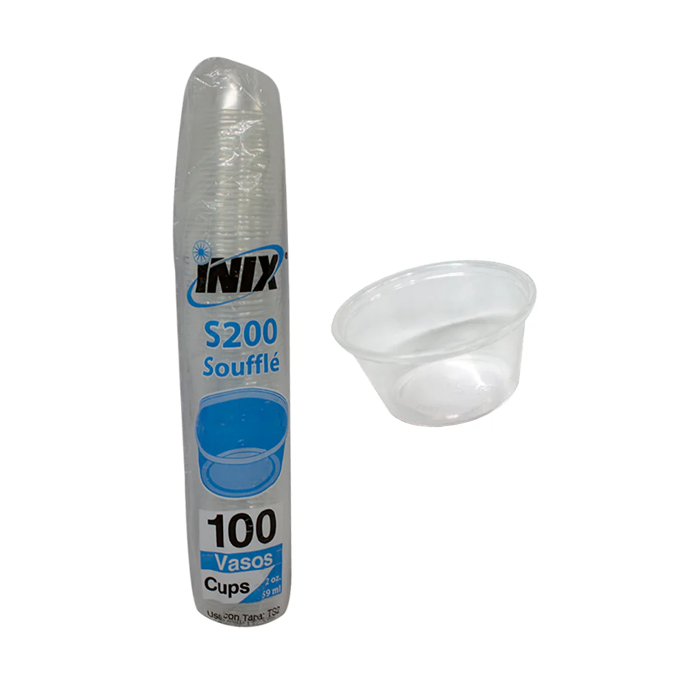 Vaso s200 soufle inix, 100 piezas, paquete