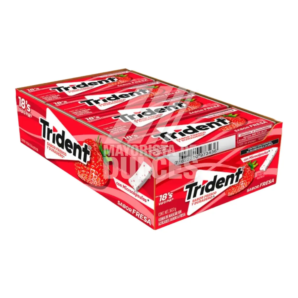Chicle trident white fresa salvaje, pastillas, caja