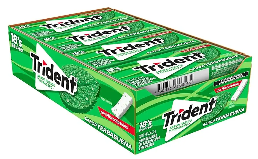 [2004] Chicle trident white yerbabuena, 12 paquete, caja