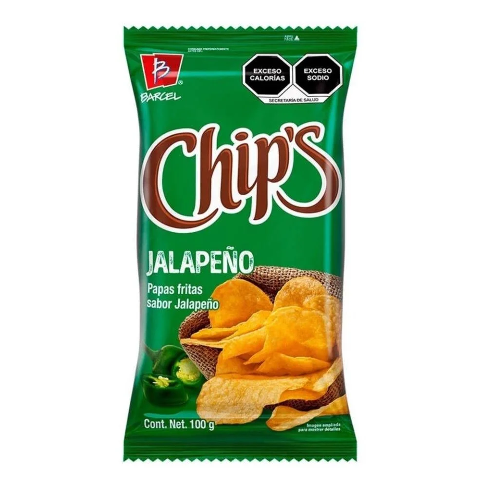 Chips jalapeño, barcel, 170grs, pieza