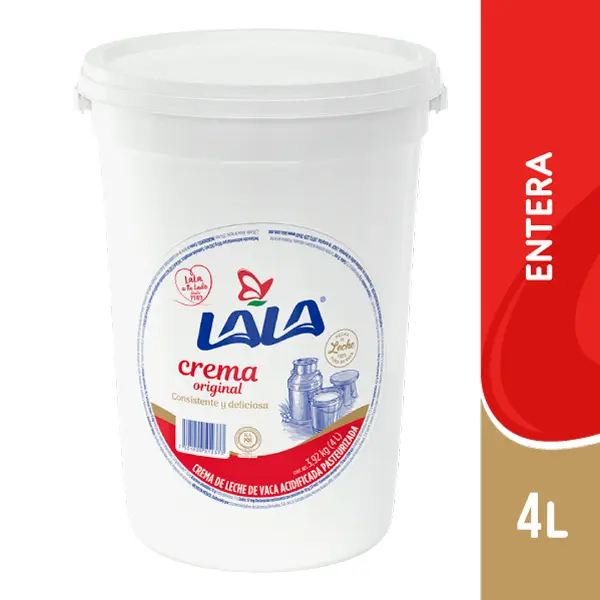 Crema acida premium 4 kilos, Lala, bote