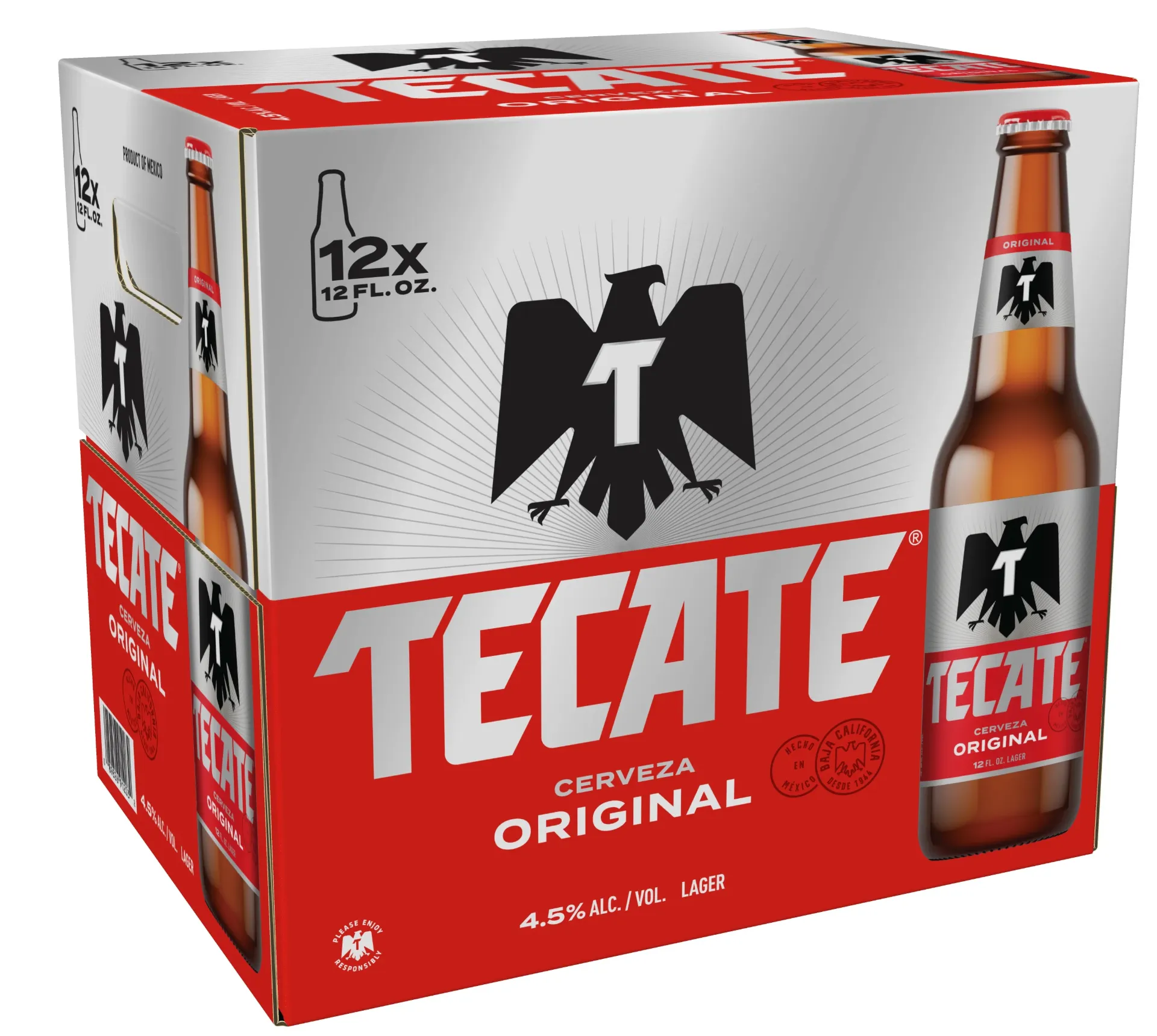 Cerveza caguama de 1.2 lts, tecate, carton