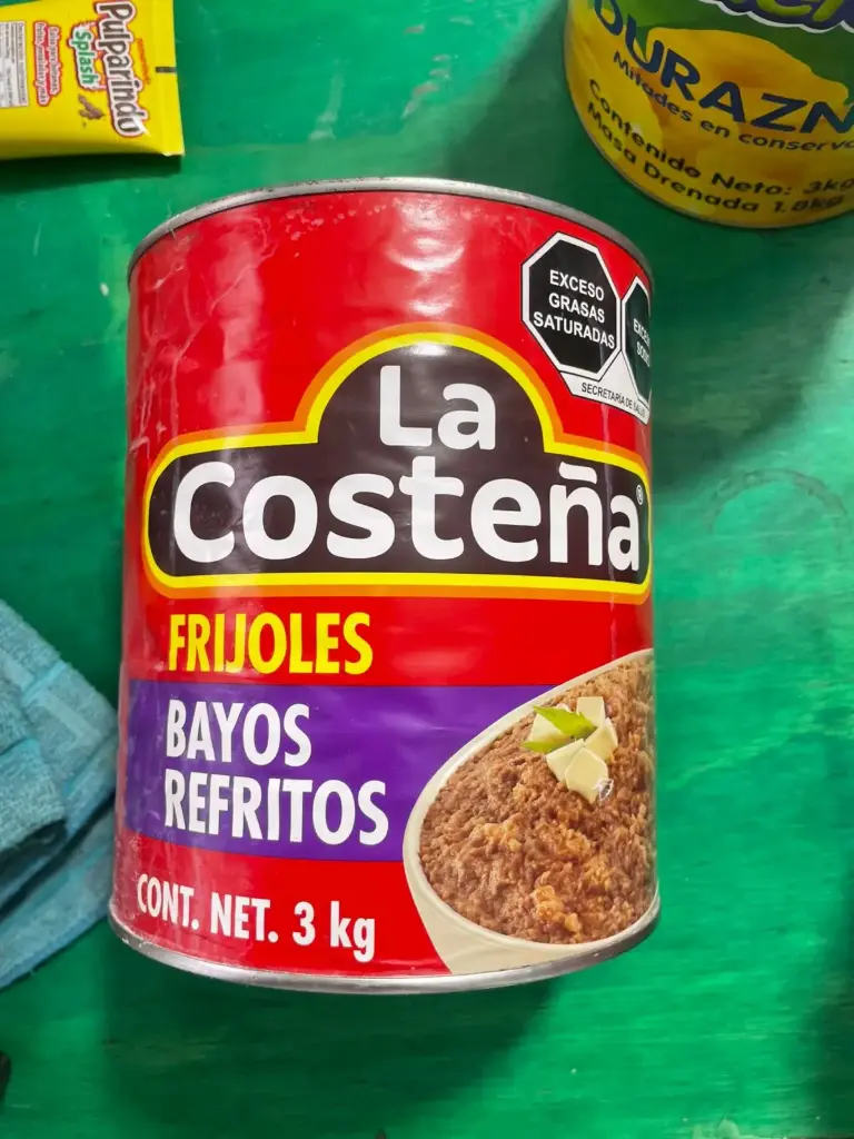 [2552] Frijol bayo refritos, la costeña, 3 kg, lata