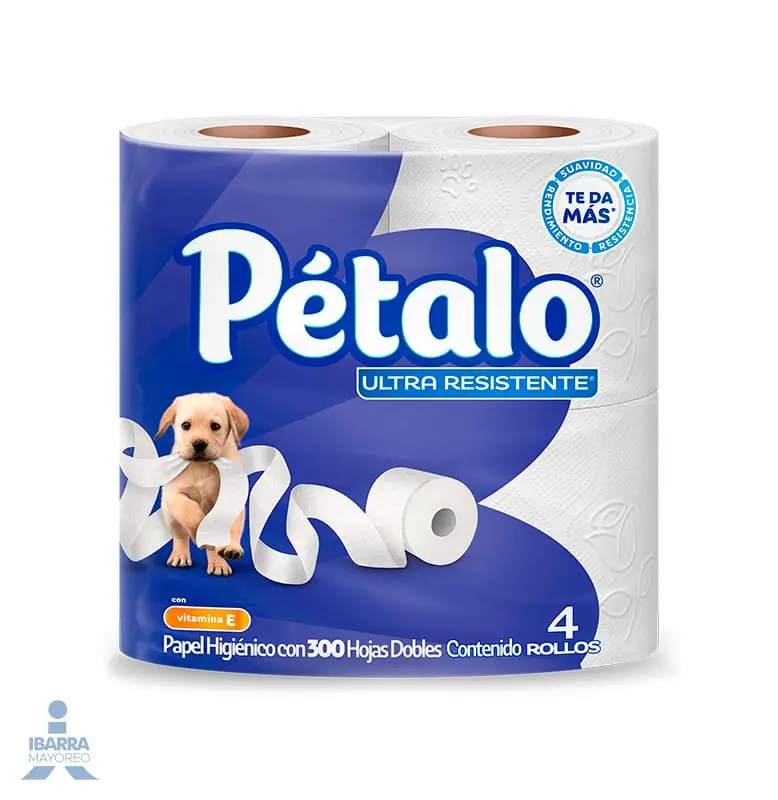 Papel higiénico ultra resistente 3hd, Pétalo, 4 rollo, paquete