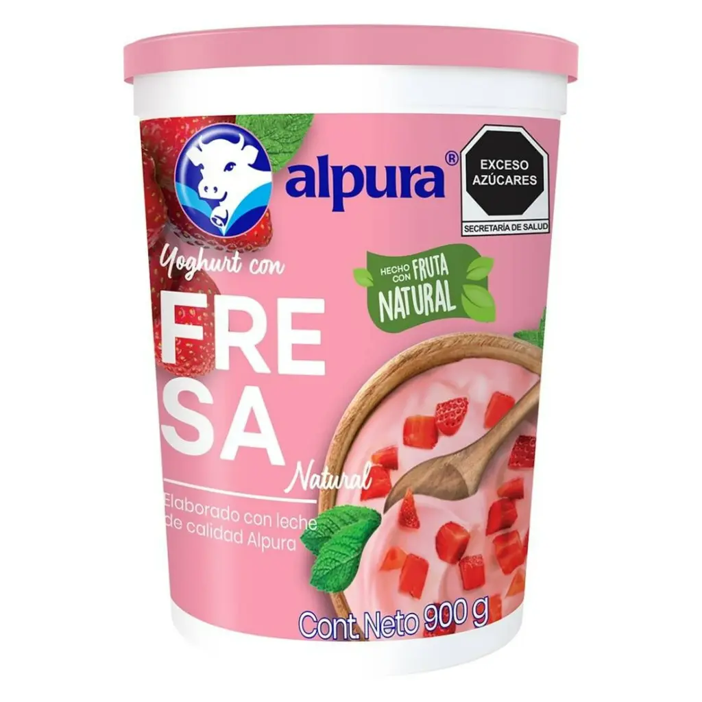 [1143A] Yogurt de fresa, alpura, 900 ML, pieza