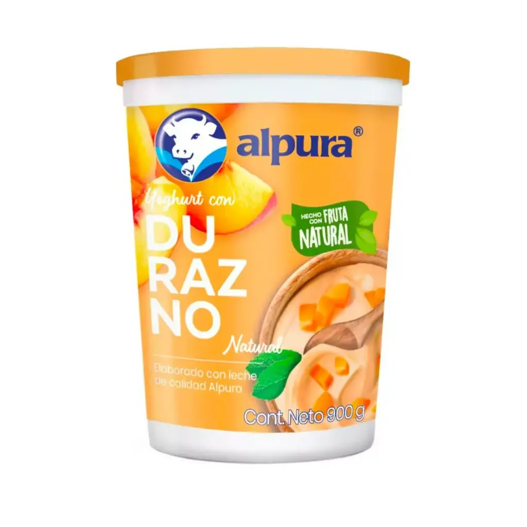 Yogurt de durazno, alpura, 900 ML, pieza
