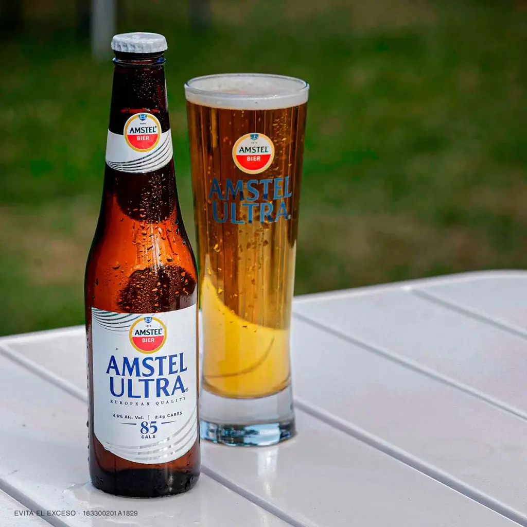 Cerveza amstel de 355 ml de botella, ultra, pieza