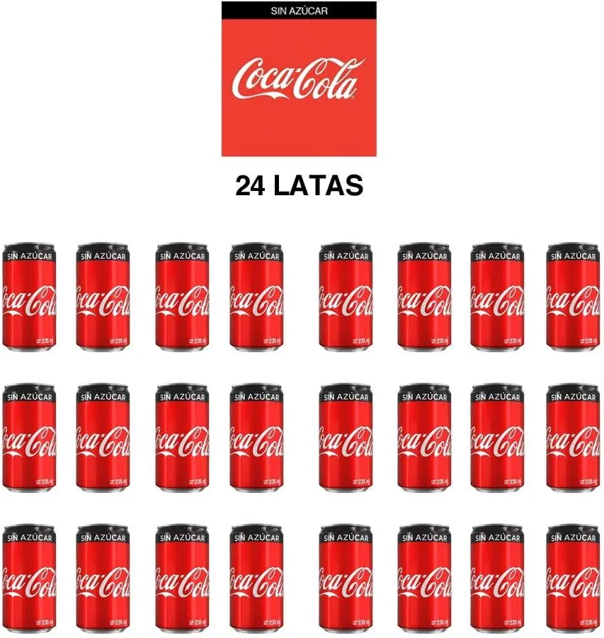 [2828C] Cocacola sin azúcar 235 mililitros, 24 pz, paquete