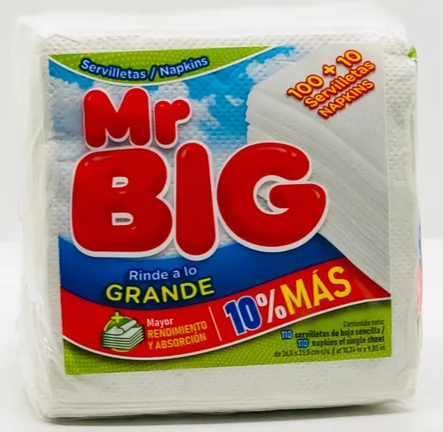 [56A] Servilleta grande, mr big, 100 pz, paquete