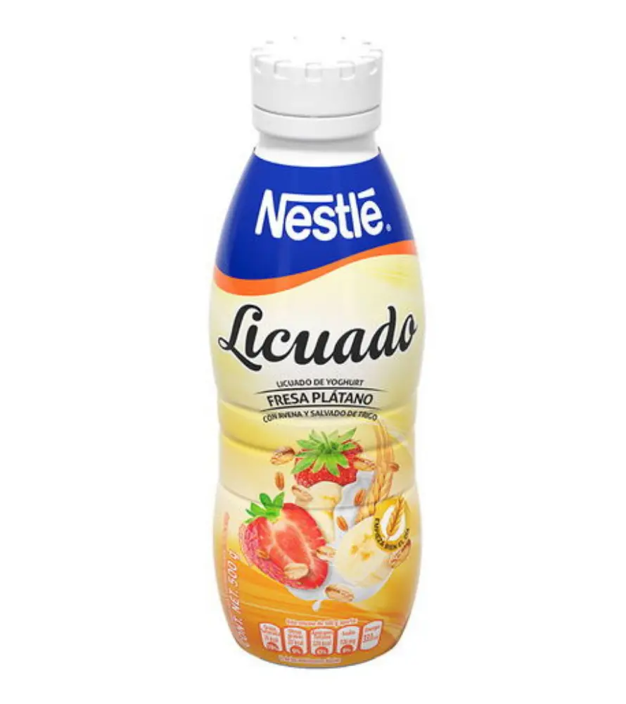Yogurt licuado sabor fresa plátano 500 gr, nestle, pieza
