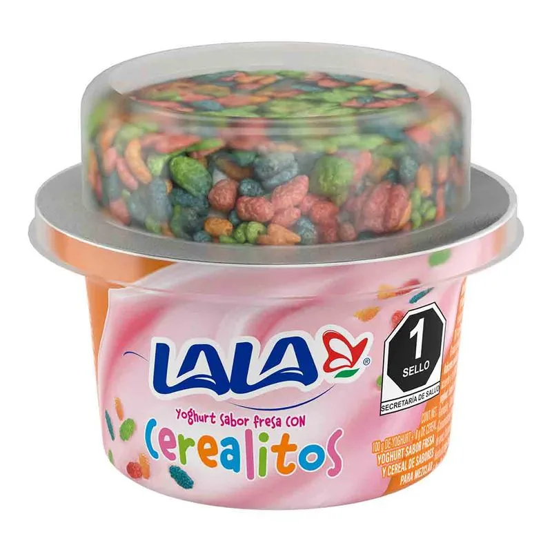 yogurt sabor fresa con cereales 100 gr, lala, pz