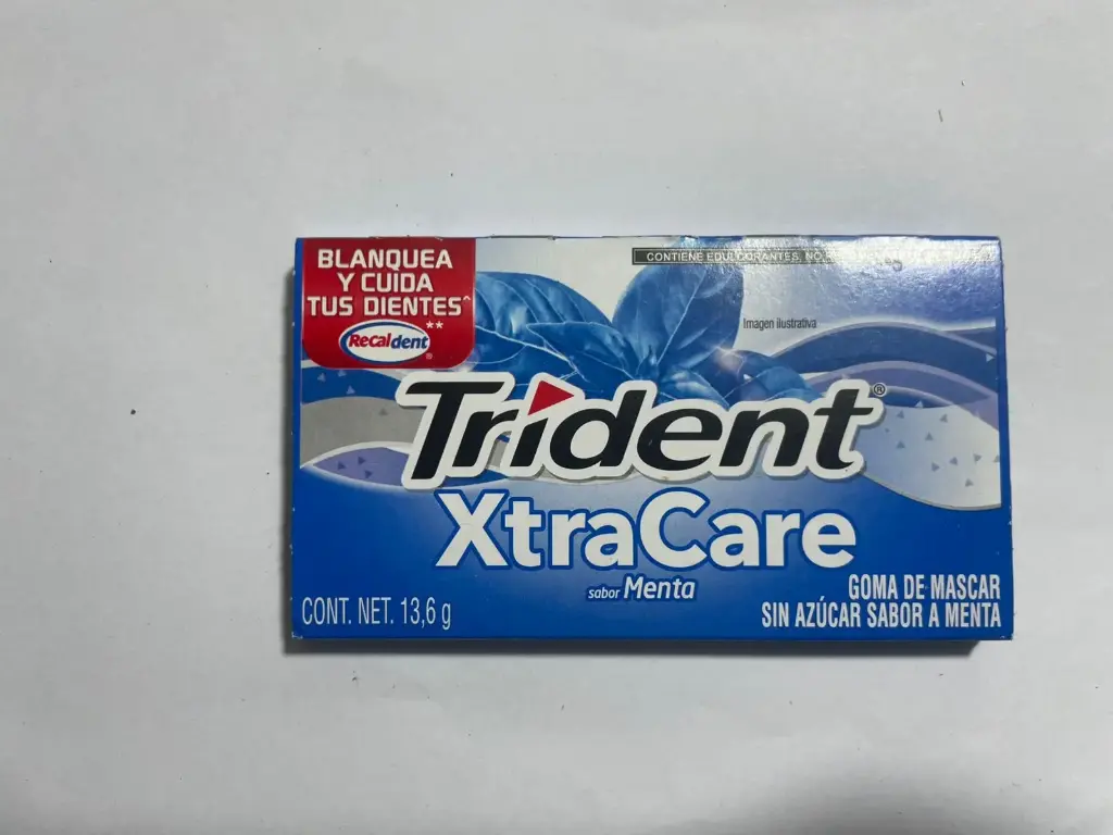 [63A] Chicle menta, trident xtracare, 13.6 grs, pieza