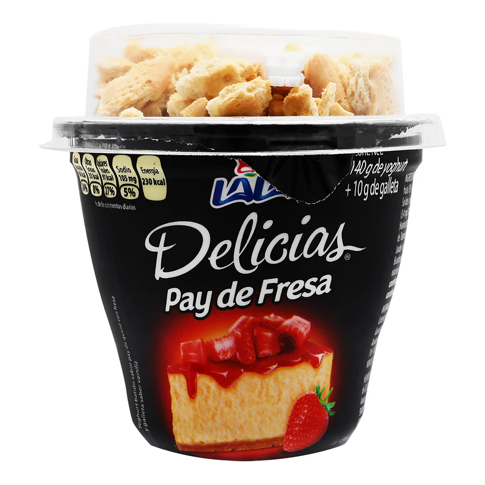 yogurt sabor pay de queso y galletas 140 gr, lala,pz