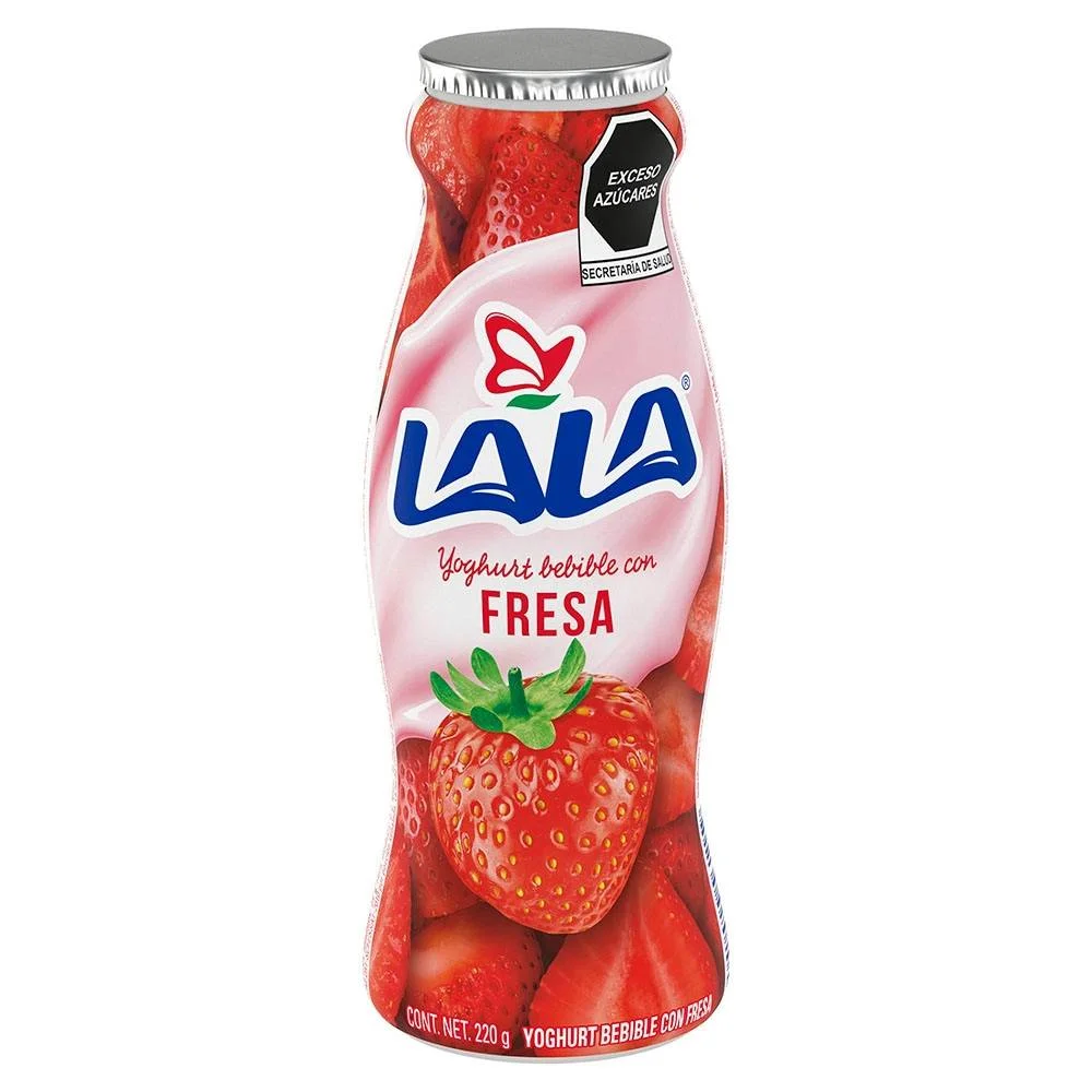 yogurt bebible sabor fresa 220gr, lala, pz 
