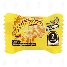 chicle sabor platano 5,1gr, bubbalo,pz