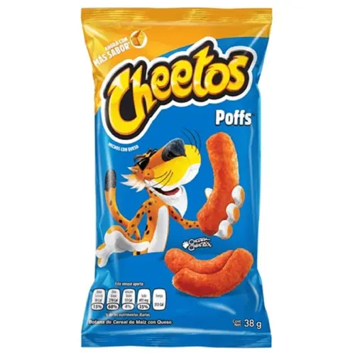 botana de maiz sabor queso, cheetos poffs,pz 