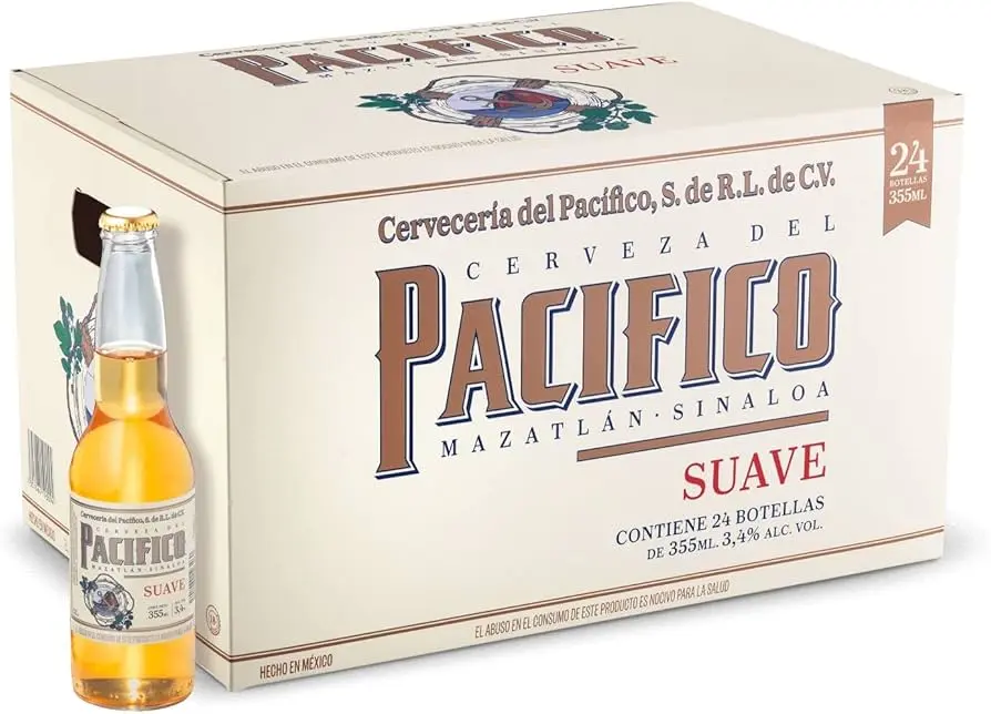[1224A] Cerveza media 355ml, pacifico, botella