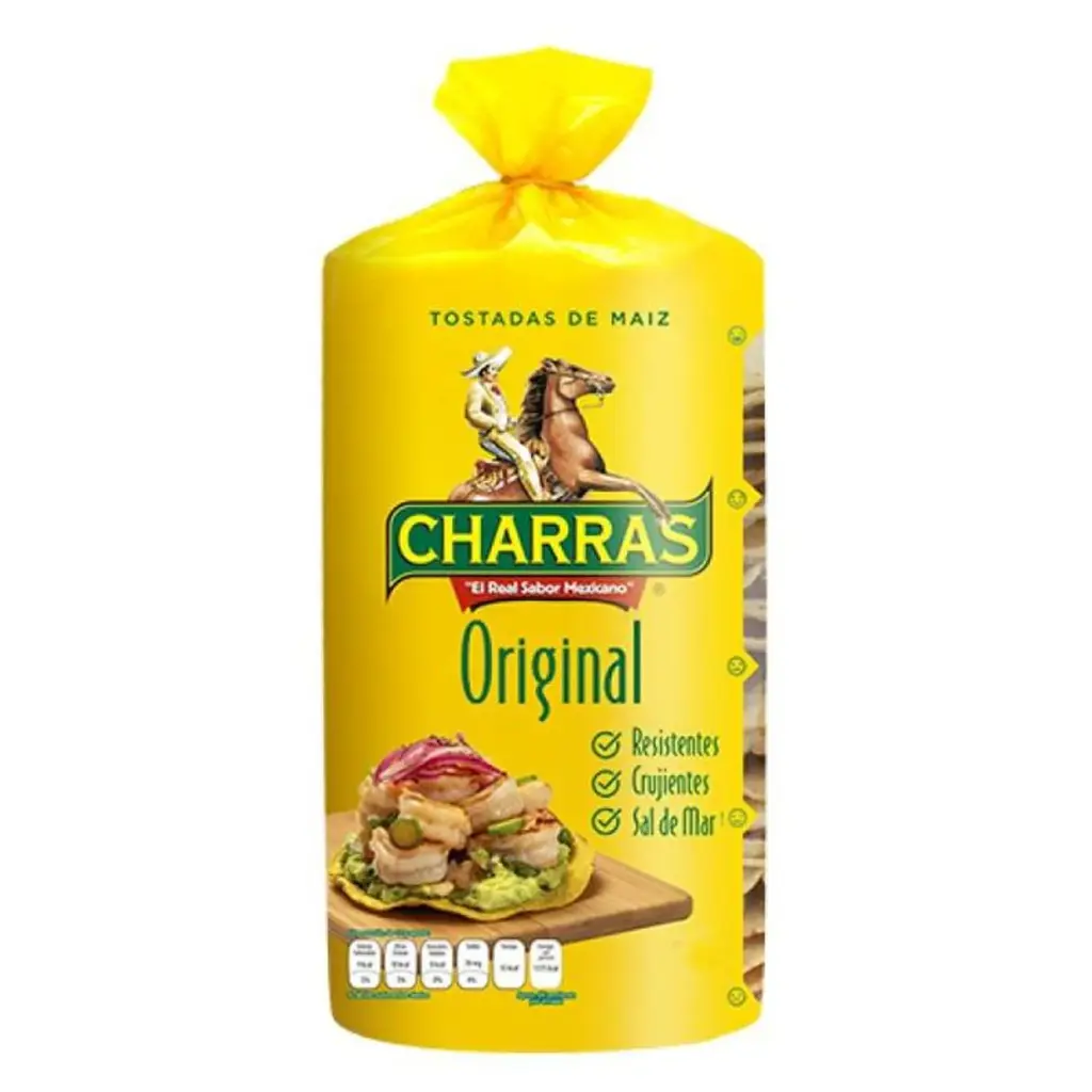 Tostadas charras amarillas 280g, paquete