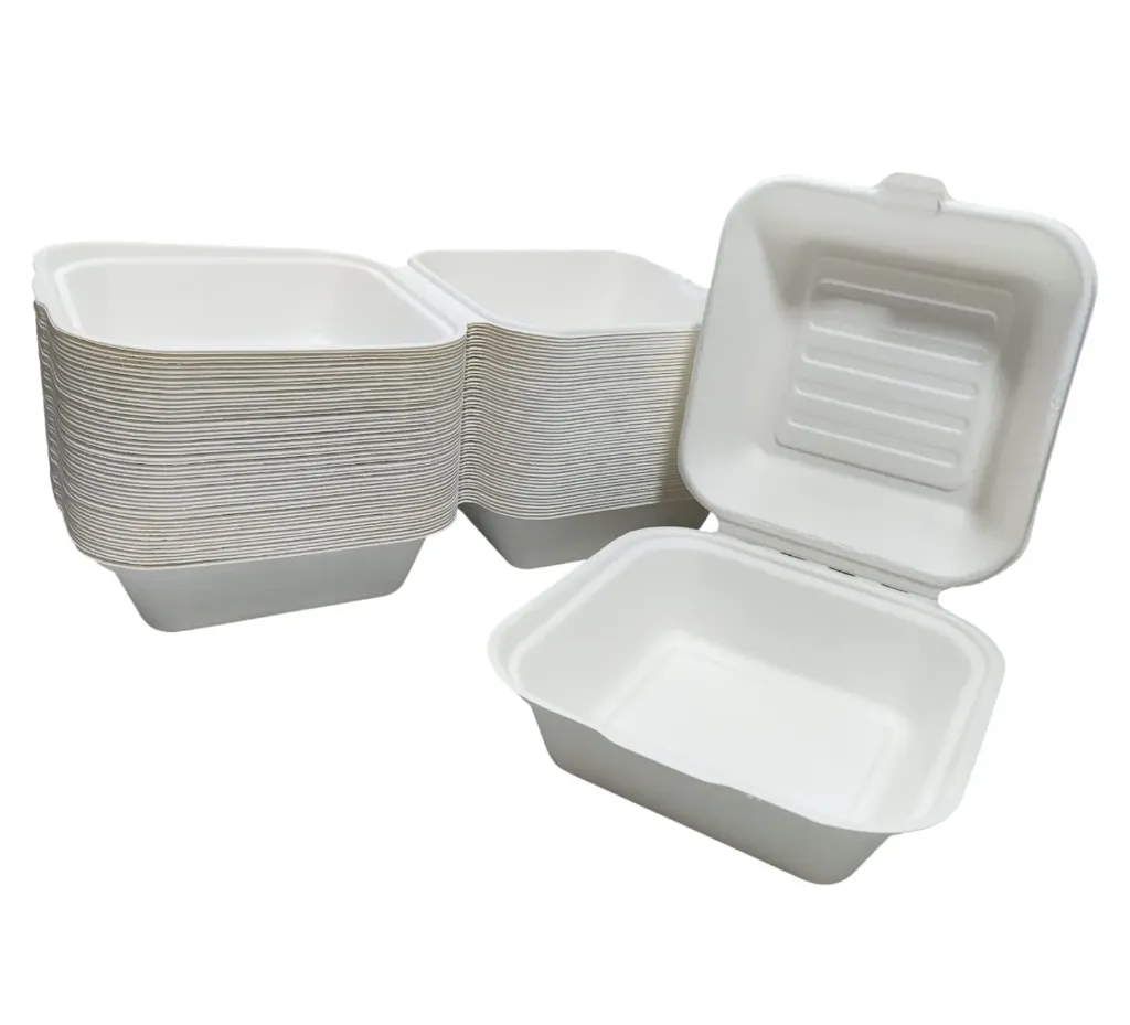 Contenedor biodegradable 6*6, de 50 pezas, paquete