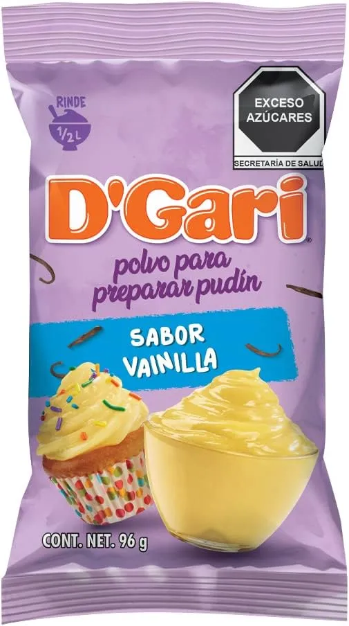 polvo para pidin sabor vainilla, gari, 96 gramos, pieza