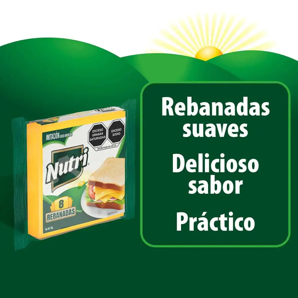 [787c] Queso americano imitacion 140 g, nutrideli, pieza